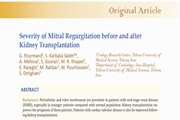 Severity of Mitral Regurgitation before and after Kidney Transplantation